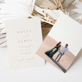 Invitación Moderno Boda Minimalista de guiones románticos