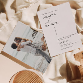 Invitación Moderno Boda Minimalista de guiones soñados