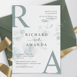 Invitación Moderno Boda Minimalista elegante de la vegetación