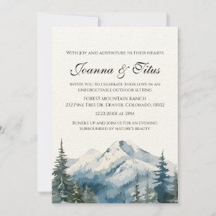 Invitación Moderno Boda Minimalista elegante del bosque monta