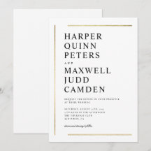 Moderno Boda Minimalista elegante en blanco y negr