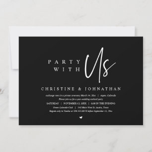 Invitación Moderno Boda Minimalista Elopement, Fiesta con nos