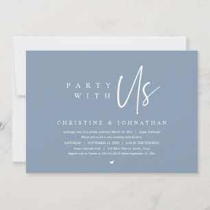 Invitación Moderno Boda Minimalista Elopement, Fiesta con nos