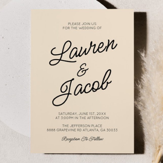 Invitación Moderno Boda minimalista Minimalista de champán (Subido por el creador)