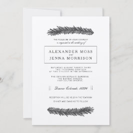 Invitación Moderno Boda mínimo de pino
