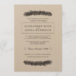 Invitación Moderno Boda mínimo de pino