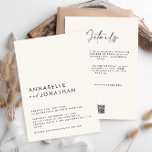 Invitación Moderno Boda mínimo simple Detalles del código QR<br><div class="desc">Moderno,  minimalista,  simple y elegante boda,  detalles e invitación al código QR. Parte de una colección moderna.</div>