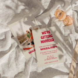 Invitación Moderno Boda Retro Audaz Funky Único