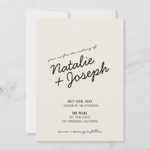 Invitación Moderno Boda Retro Fun Whimsical Script