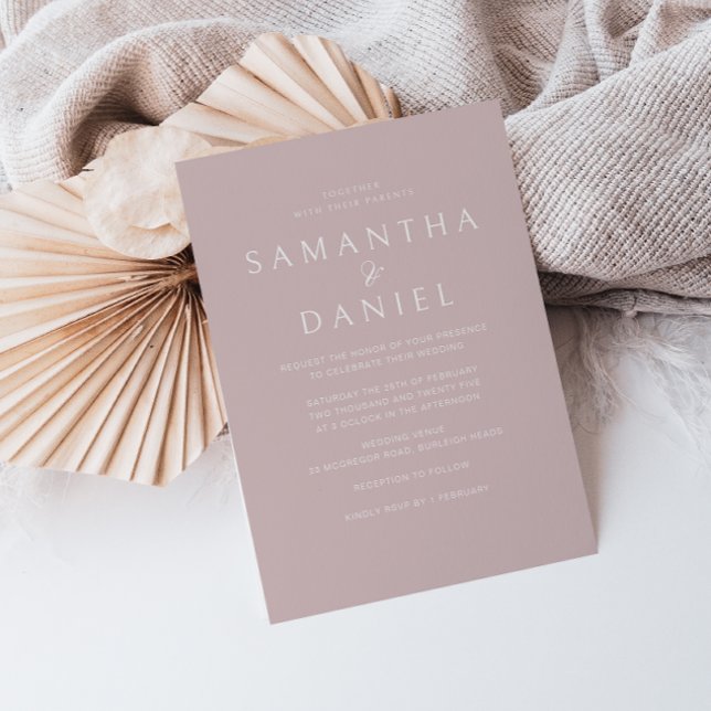 Invitación Moderno Boda Rubor Simple Elegance (Subido por el creador)