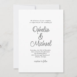 Invitación Moderno Boda sencillo y sencillo