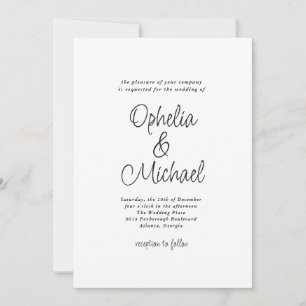 Invitación Moderno Boda sencillo y sencillo