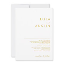 Moderno Boda tradicional de fuente de oro Minimali