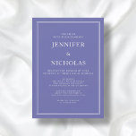 Invitación Moderno Boda virtual formal púrpura<br><div class="desc">Elegante y moderna invitación formal a la boda virtual de la lavadora púrpura</div>