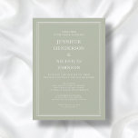 Invitación Moderno Boda virtual formal Sage Green<br><div class="desc">Elegante y moderna invitación formal de boda virtual verde sabia</div>