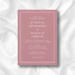 Invitación Moderno Boda virtual Rosa formal elegante<br><div class="desc">Elegante y moderno Rosa formal de boda virtual</div>