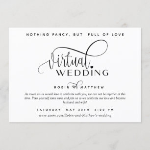 Invitación Moderno Boda virtual simple en línea