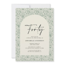 Moderno bohemio verde verde cumpleaños