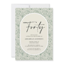 Moderno bohemio verde verde de cumpleaños en