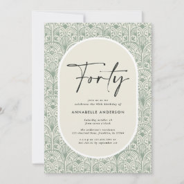 Invitación Moderno bohemio verde verde de cumpleaños en