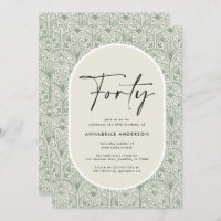 Moderno bohemio verde verde de cumpleaños en