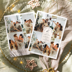 Invitación Moderno Boho 8 Fotos Navidad Año Nuevo