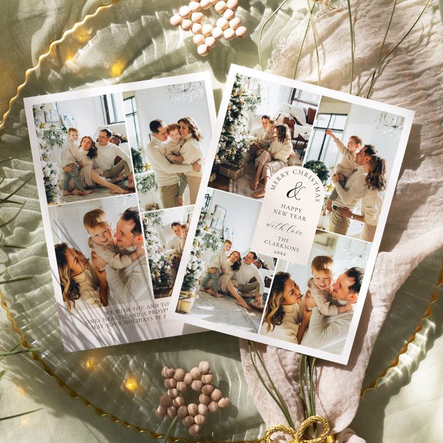 Invitación Moderno Boho 8 Fotos Navidad Año Nuevo (Subido por el creador)