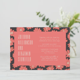 Invitación Moderno Boho Elegant Red Floral Boda