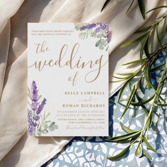Invitación Moderno Boho Eucalyputus y Boda Lavender (Subido por el creador)