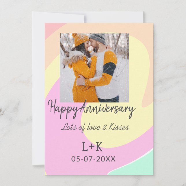 Invitación Moderno boho feliz aniversario añadir nombre de fe (Anverso)