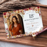 Invitación Moderno Boho Floral 21st Birthday Dinner Photo<br><div class="desc">Descubra el encanto de la colección "Modern Boho Terra Cotta Arch Floral" y embarque en un viaje donde el estilo,  la naturaleza y la celebración convergen en perfecta armonía. Su evento merece el toque mágico que aporta esta suite.</div>