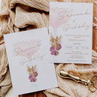 Moderno Boho Floral Brunch Bubbly Bridal Shower