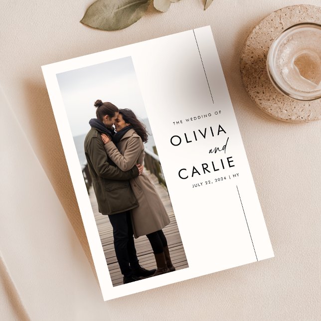 Invitación Moderno Boho Simple 3 Photo Boda (Subido por el creador)