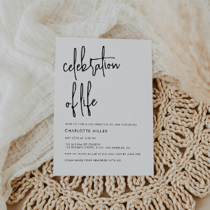 Invitación Moderno Boho Simple Escritura Celebración De La Vi