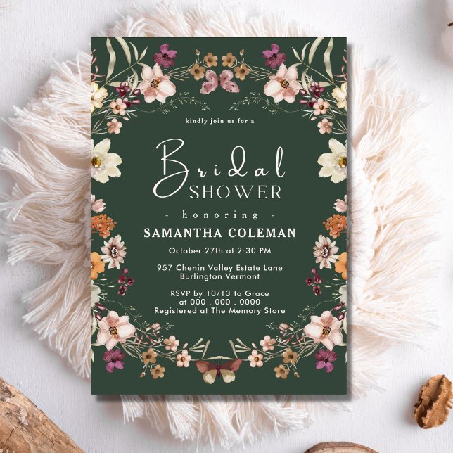 Invitación Moderno Boho Wildflower Pastel Green Bridal Shower (Subido por el creador)