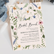 Moderno Boho Wildflowers Bridal Brunch Shower