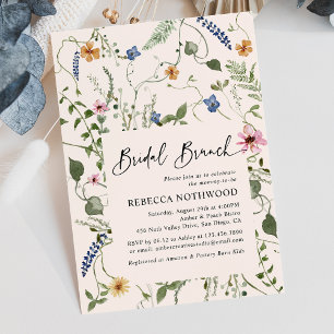 Invitación Moderno Boho Wildflowers Bridal Brunch Shower