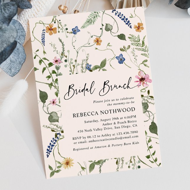 Invitación Moderno Boho Wildflowers Bridal Brunch Shower (Subido por el creador)