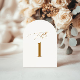 Invitación Moderno Bronce Elegante Mesa de Boda Número de Tar