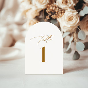 Invitación Moderno Bronce Elegante Mesa de Boda Número de Tar