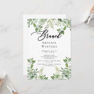 Invitación Moderno Brunch Bridal Foliage Bridal Shower I
