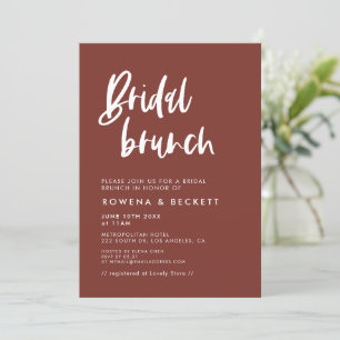 Invitación Moderno Brunch Bridal Terracota Elegante