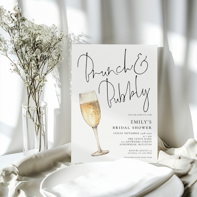 Invitación Moderno Brunch Bubbly Bridal Shower (Subido por el creador)
