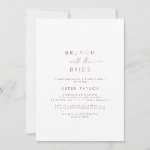 Invitación Moderno brunch de estilo Rosa Gold con la novia