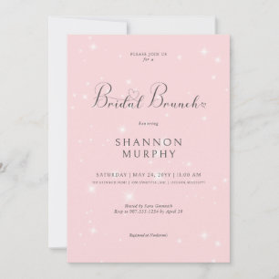 Invitación Moderno brunch de novias de color rosa mínimo