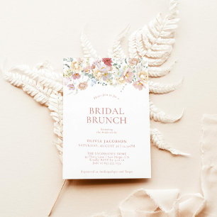 Invitación Moderno Brunch de novias florales   Ducha nupcial 