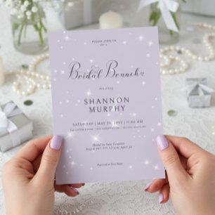 Invitación Moderno Brunch de novias Mínimo Púrpura