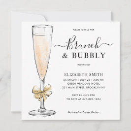 Invitación Moderno Brunch de oro y ducha de novias de vidrio 