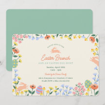 Moderno Brunch de Pascua Floral de Primavera