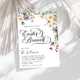 Invitación Moderno Brunch de Pascua Floral de Primavera